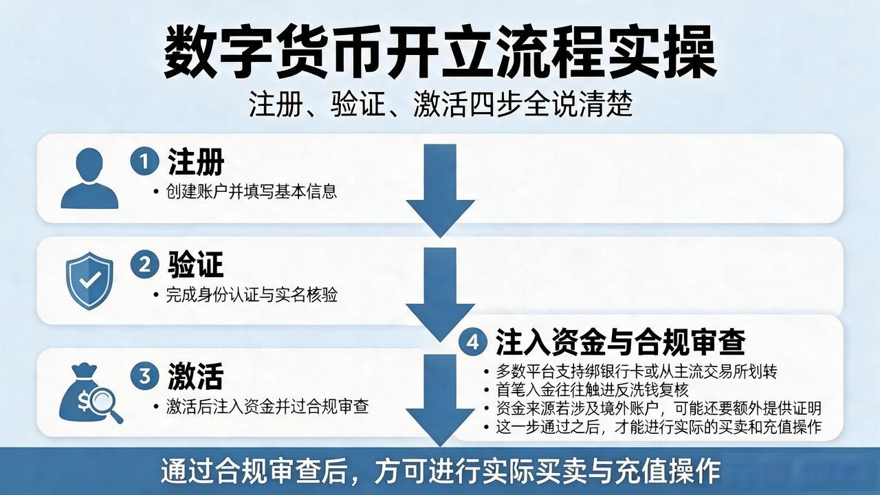 数字货币开立流程实操：注册、验证、激活四步全说清楚