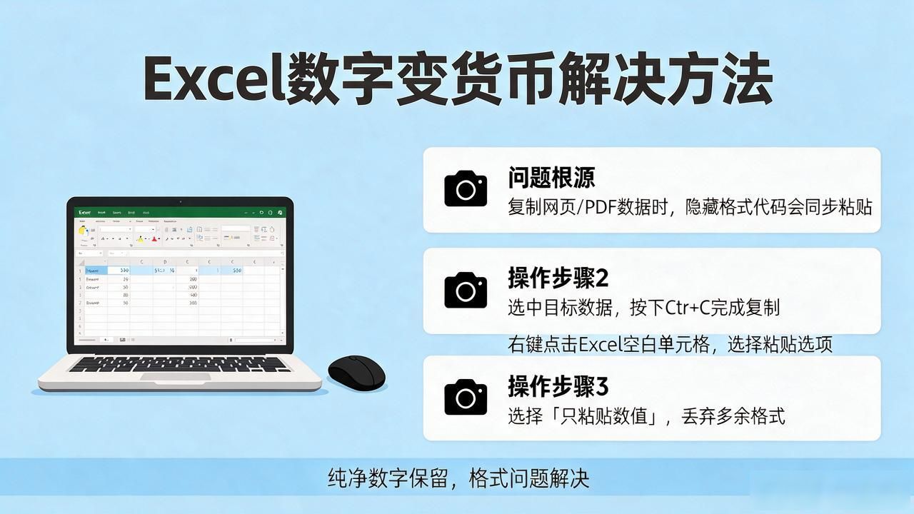 Excel打开数字变成货币怎么办?三步搞定格式问题