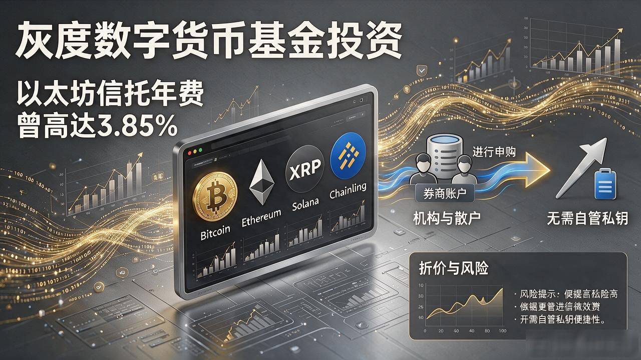 美国灰度数字货币基金怎么投,费用、折价和风险说清楚