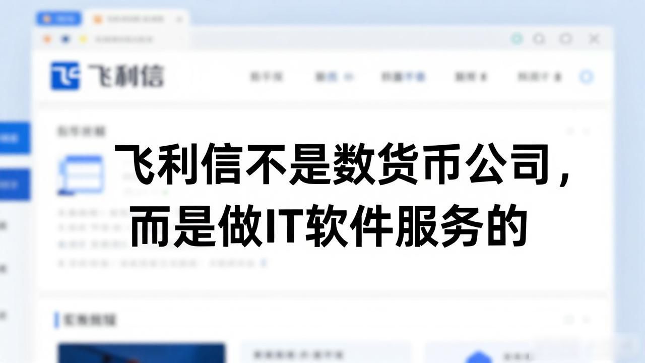 飞利信不是数字货币公司,而是做IT软件服务的