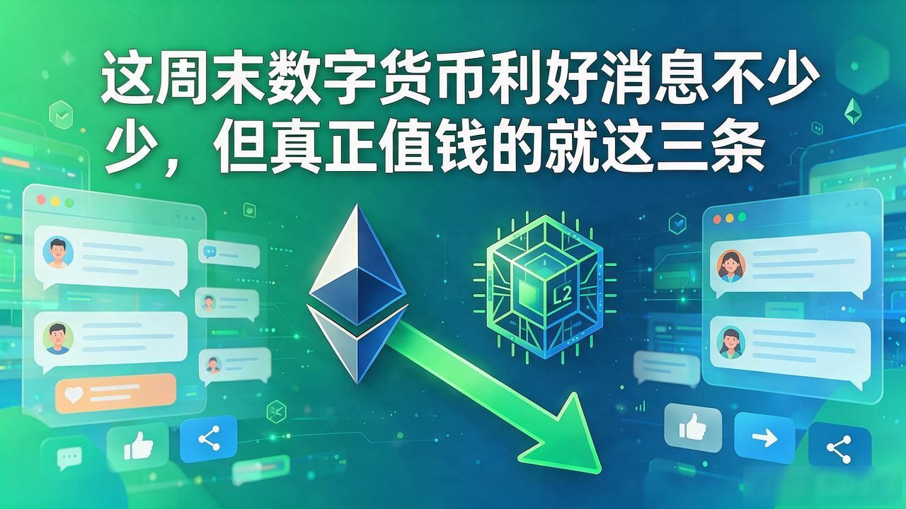 这周末数字货币利好消息不少,但真正值钱的就这三条