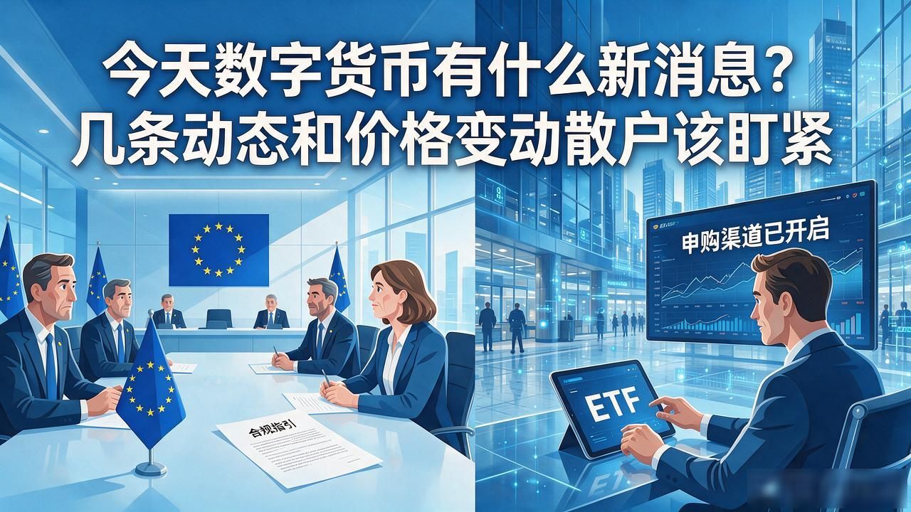 今天数字货币有什么新消息?几条动态和价格变动散户该盯紧