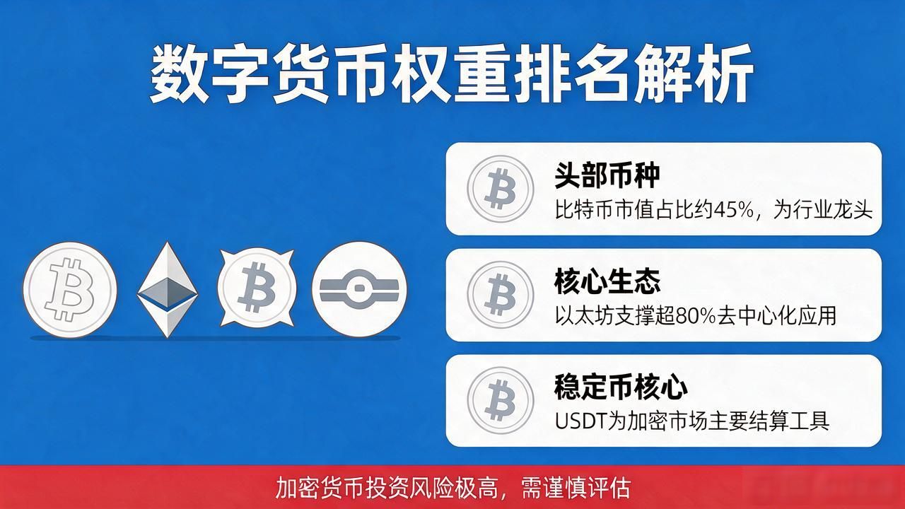 数字货币权重排名怎么看?一张图看懂谁值钱