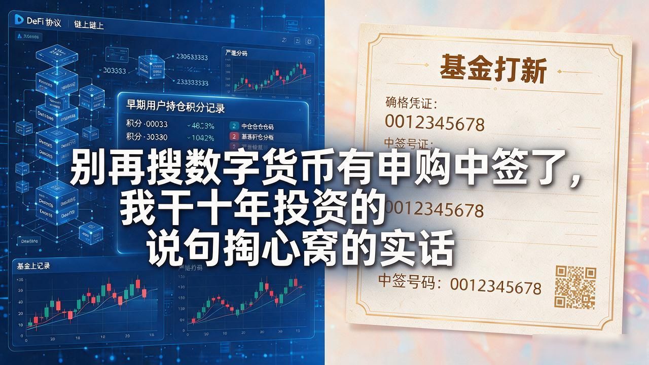别再搜数字货币有申购中签了,我干十年投资的说句掏心窝的实话