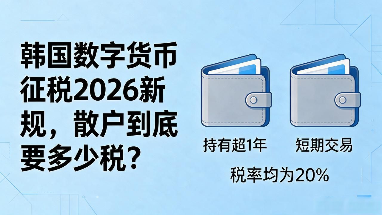 韩国数字货币征税2026新规,散户到底要交多少税