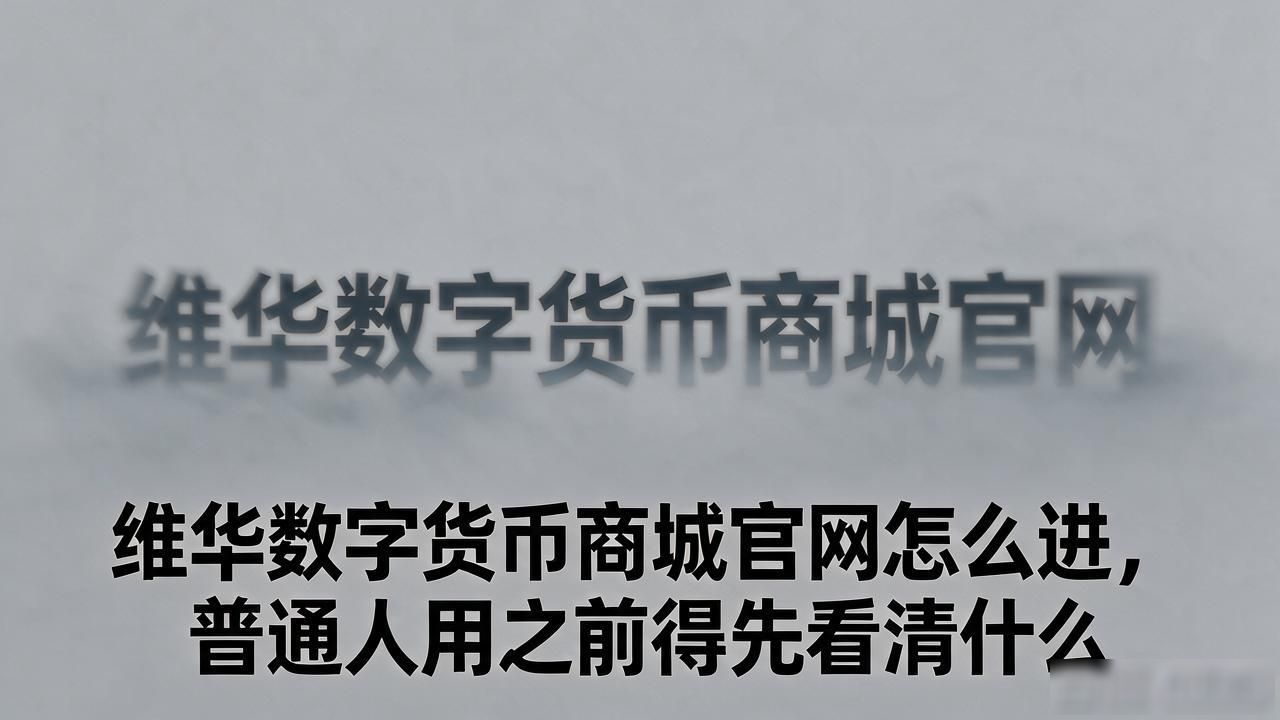 维华数字货币商城官网怎么进,普通人用之前得先看清什么