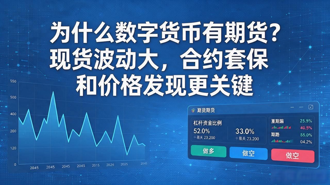 为什么数字货币有期货?现货波动大,合约套保和价格发现更关键