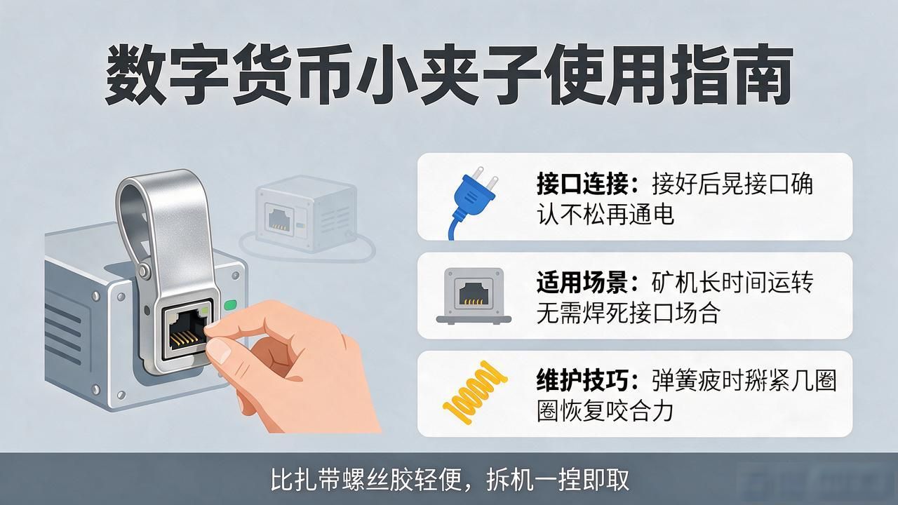 数字货币小夹子不会用?怎么接、怎么固定、怎么用,一篇全讲清