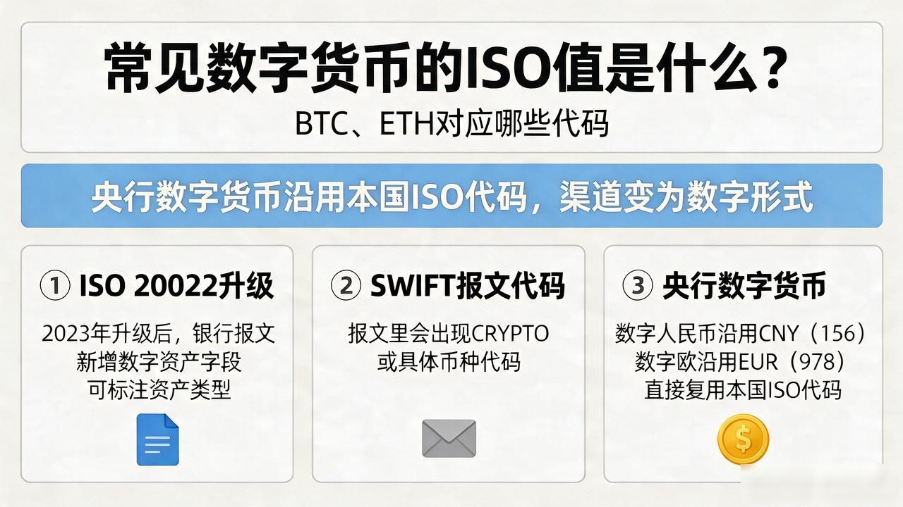 常见数字货币的ISO值是什么?BTC、ETH对应哪些代码