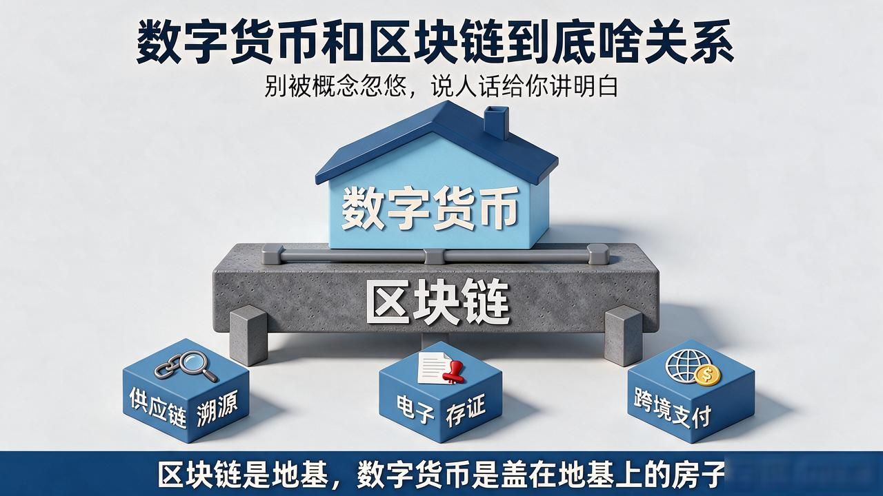 数字货币和区块链到底啥关系,别被概念忽悠,说人话给你讲明白
