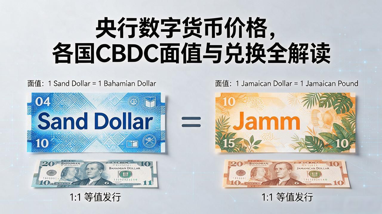 央行数字货币大全价格,各国CBDC面值与兑换全解读