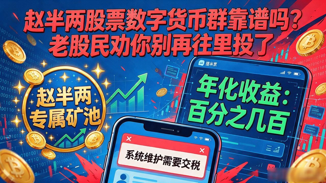 赵半两股票数字货币群靠谱吗?老股民劝你别再往里投了